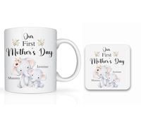 Star Online Personalised Mother’s Day Gifts for Mum, 11oz Ceramic Coffee Cup, Birthday Present for Stepmum, Grandma from Daughter, Son (First Mother's Day)