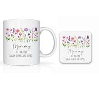 Star Online Personalised Mother’s Day Gifts for Mum, 11oz Ceramic Coffee Cup, Birthday Present for Stepmum, Grandma from Daughter, Son (Floral)