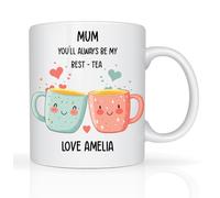 Star Online Personalised Mothers Day Mugs Gifts for Mum from Daughter & Son 11oz Ceramic Coffee Cup Birthday Present You'll Always Be My Best Tea Nan Grandma Novelty Mug (Best Tea)