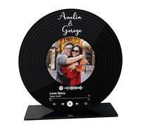 Star Online Personalised Valentine's Vinyl Inspired Record Custom Spotify Plaque Photo Frame Gifts For Women Girlfriend Boyfriend Couples Anniversary Presents