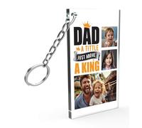 Star Online Personalized Photo Keychain for Dad, Custom Text Gift, Father's Day Present Keytag From Daughter and Son - 5CM X 8CM (Dad Just Above King)