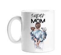 Star Online Super Mum Mug Mothers Day Gifts Best Novelty Mugs 11oz Ceramic Coffee Cup Personalised Mother Birthday Presents from Daughter & Son