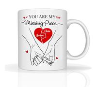 Star Online Valentines Day Mug Gifts for Him Her You're My Missing Piece 11oz Ceramic Coffee Cup Romantic Couple Present for Husband, Wife