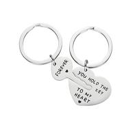 Star Online Valentines Key Ring Set Cute Couple Love Heart Key Locks For Her Him 2pcs For Girlfriend Boyfriend You Hold The Key to My Heart Forever Anniversary Presents (Love Keyring)