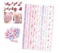Star Origami Strips 600PCS Lucky Star Folding Paper Set, Double-Sided Floral and Oil Painting Prints, Easy Fold DIY Craft Paper for Handmade Gifts, Jar Decorations, Arts and Crafts for Kids Adults