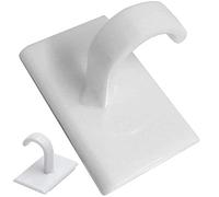 Star Pack Set of 5 Rectangular White Self Adhesive Plastic Cup Hooks