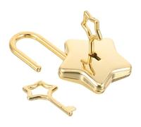 Star Padlock with Two Keys, Small Zinc Alloy Lock | Golden Finish, Lightweight Carry, for Diaries, Backpacks and Gift Occasions, Anti-rust Design