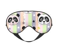 Star Panda Head Print Sleep Mask with Adjustable Strap, Comfortable Eye Cover for Travel, Yoga, Napping, Sleeping & Relaxation