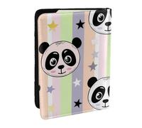 Star Panda Head Printed Passport Holder,Travel Pu Leather Passport Cover Case Organiser for Men Women,6.5 Inch