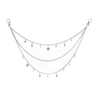 Star Pants Chain for Women Star Layered Pants Chain Y2K Punk Silver Pocket Chains Five-Pointed Stars for Pant Rock Hip Hop Chains Silver-tone Wallet Belt Accessories Jewelry Gift for Women