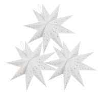 Star Paper Lantern - 3Pcs Christmas Nine-Pointed Star Hanging Decorations White Night Lamp Shade for Festive Home Decor