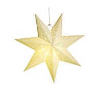 Star Paper Lantern - 7 Pointed Ceiling 3D Large Star Lampshade Hanging Ornament for Christmas, Wedding, Birthday, Party, Home Decoration - 45 * 45cm, White