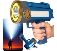 Star Patrol Mega-Bright Rechargeable Spotlight, AS-SEEN-ON-TV, Tactical & Emergency Flashlight, 10 Modes, Turbo Boost Up to 100%, Built-in Kickstand & Phone Charger, for Camping, Emergencies, Walking