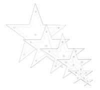 Star Pattern For Sewing,Star Shape Sewing Sheet 6 Pieces | Non-Slip Transparent Template For Knitting And Crafting To Drawing Applique Edging Trash Projects