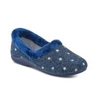 Star Pattern Full Slippers - Navy Size 7