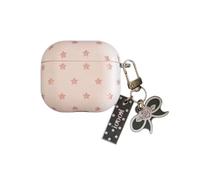 Star Pattern Headphone Case for AirPods Pro 2, Shock-Absorbing Protective Case Cover with Pendant-Pink