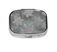 Star Pattern Metal Retro,Meta Pill Box 2 Compartment Medicine Case,Portable Organizer,Rectangle Meta Portable Organizer Pill Box 1997 Compartment Medicine Case