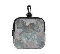 Star Pattern Metal Retro, Square Zipper Storage Bag, Neoprene Coin Purse, Small Wallets, Change Pouch, Change Purse