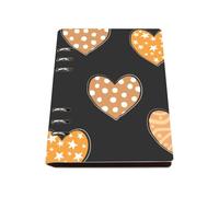 Star Patterned Hearts Notebook, Pu Leather A5 Notebooks, Lined Paper Ring Bound Notebook A5 180Pages/90Sheets, Notepads for Study, Exercise Books for Dairy, Office Paper Products Women Man