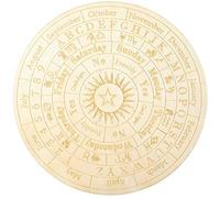 Star Pendulum Board Wooden Dowsing Board Divination Metaphysical Message Board for Witchcraft Wiccan Altar Supplies Kit Beginner Witchcraft Supply, Round Shape