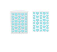 Star Pimple Patches for Face - Hydrocolloid Acne Cover Stickers, 50 Count Multi-Colour Cartoon Star Spot Patches, Ultra-Thin Day & Night Blemish Concealer (Blue,heart)