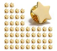 Star Pin Badge | Available in Gold, Silver Bronze | 10/20/50/100pcs | (13mm) | Lapel Pin Badge School Reward for attendance or achievement | Employee of the month (x50 Gold)