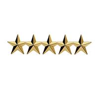 Star Pin Chinese Styled Rank Badge Lapel Pin, Gold-color F