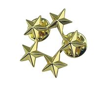 Star Pin Chinese Styled Rank Badge Lapel Pin, Gold-color ROUND 5