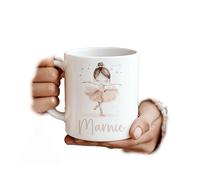Star Pink Tutu Dancing Girl Ballerina Ballet Name Personalised Personalized Ceramic Coffee Mug 11oz Durham Tea Mug Gift Set Round Square Coaster Cup Handle Dishwasher Safe Custom Printed Design