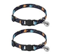 Star Planet Cosmic Navy Cat Collar 2 Pack Pet Collars for Cats Adjustable Length 10.6" to 17.1"
