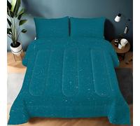 Star Points Super King Duvet 10.5 Tog Cyan blue Microfibre Coverless Duvet Suitable for All Seasons Lightweight Comfortable Reversible Washable Super King Quilt with 2 Pillowcase YUb1038