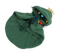 Star Pompom Cat Christmas Cape Warm Dog Xmas Cloak, Comfortable Pet Christmas Costume for Beagle Husky Mix, Classic Cat Santa Cape for Festive Season (L)