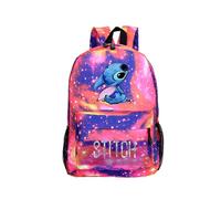 (Star Powder) Stitch backpack Students Boys Girls back to school Bags Teens Daily Backpack Zip