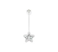 Star Pregnancy Maternity Belly Navel Bar Bioflex/Plastic Flexible PFTE Body Piercing Jewellery bars/rings (Clear)