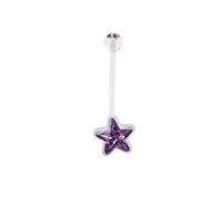 Star Pregnancy Maternity Belly Navel Bar Bioflex/Plastic Flexible PFTE Body Piercing Jewellery bars/rings (Purple)