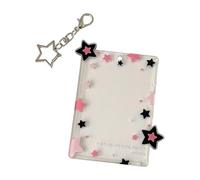 Star Print Photo Display Case 3Inch Photo Card Protector Water Resistant Acrylic Case for Backpacks Bag Decoration Acrylic Protector