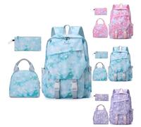 Star-printed Rucksack Set with Lunch Hand-bag and Stationery Pouch Large-capacity Bookbag Kit Breathable-back Casual Daypack for School Study Camping Weekend Short Outdoor Travel Adventures