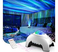 Star Projector, AIRIVO Galaxy Projector Northern Lights, Aurora Projector & Music Speaker & White Noise, Night Light Projector for Kids Adults, for Bedroom, Room Decor, Party, Ceiling(White)