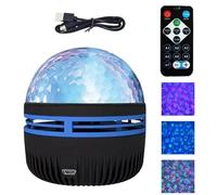 Star Projector Bedroom Night Lights, Aesthetic Decor | Water Projector Light Dazzling Colorful Glow Projection On Ceiling Walls Panes Shows Starlit Night Sky Ambiance Relaxation