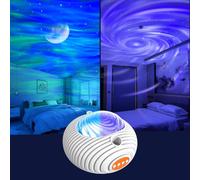 Star Projector, Dual Effect Night Light Aurora and Moon Galaxy Projector for Bedroom, 14 Colors and White Noise Projector Light, Timer & Remote Control for Kids, Adults, Room Decor, Party