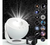 Star Projector Galaxy Light with Adjustable Knob 12 in 1 Night Light 360° Rotate Wallfree Skylight Projector for Bedroom White