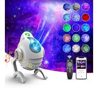 Star Projector, Galaxy Projector for Bedroom-Robot Dog Night Light Projector, Starry Nebula Ceiling LED Lamp with Bluetooth Speaker and Remote, Gift for Christmas Birthday Game Party-White