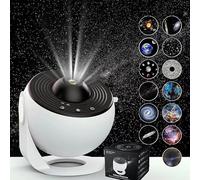 Star Projector Night Light with 360° Rotation and HD Galaxy Images for Bedroom Atmosphere