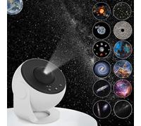 Star Projector, Planetarium Light Galaxy Projector, Night Light with 12 Replacement Discs, Large Projection Area, HD Image with Solar System Constellation Moon for Kids Adults Bedroom Ceiling