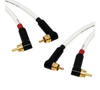 Star-Quad RCA Stereo Pair. Angled Dual Phono. Van Damme Cable. Gold Plated RCAs (10m, White)