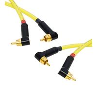 Star-Quad RCA Stereo Pair. Angled Dual Phono. Van Damme Cable. Gold Plated RCAs (10m, Yellow)