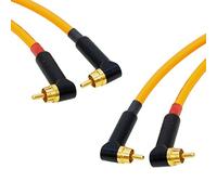 Star-Quad RCA Stereo Pair. Angled Dual Phono. Van Damme Cable. Gold Plated RCAs (50cm, Orange)