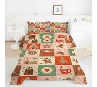 Star Queen Duvet GingerbreadMan Queen Quilt 7.5 Tog Lightweight Soft Comforter Set, All Seasons Reversible Coverless Microfiber Duvet with 2 Pillowcases Machine WashableY898