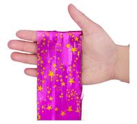 Star Rain Curtain for Wedding, Birthday & Christmas Party Decor - 5-Pointed PET Star Backdrop with Double-Sided Sticky Backing, Silver + Red/Blue + Gold Options(rose red)