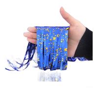 Star Rain Curtain for Wedding, Birthday & Christmas Party Decor - 5-Pointed PET Star Backdrop with Double-Sided Sticky Backing, Silver + Red/Blue + Gold Options(blue)